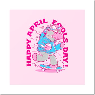 happy April Fools Day unicorn funny Posters and Art